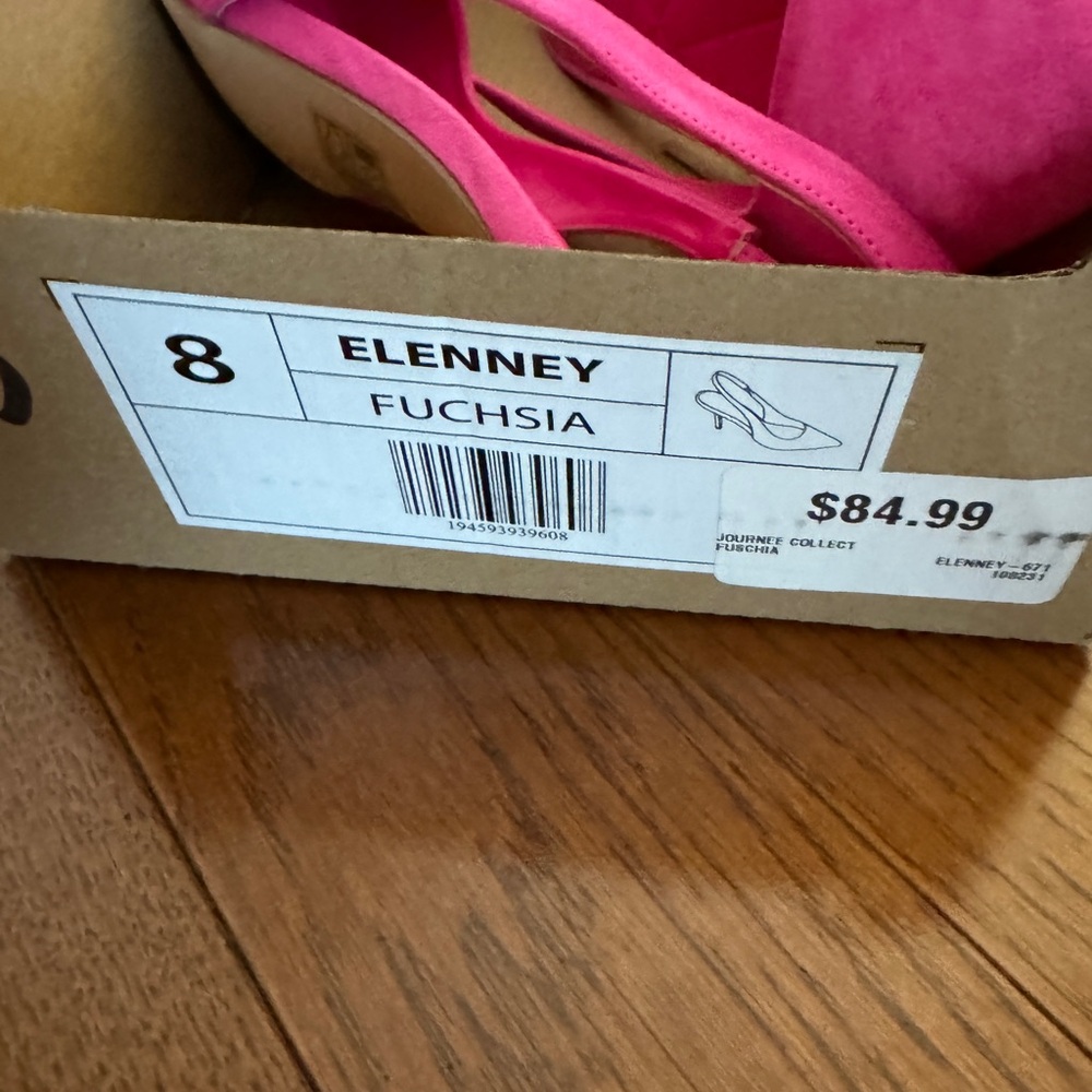Journee Collection Elenney Fuchsia Strappy Slingback Heels size 8 - Picture 6 of 7
